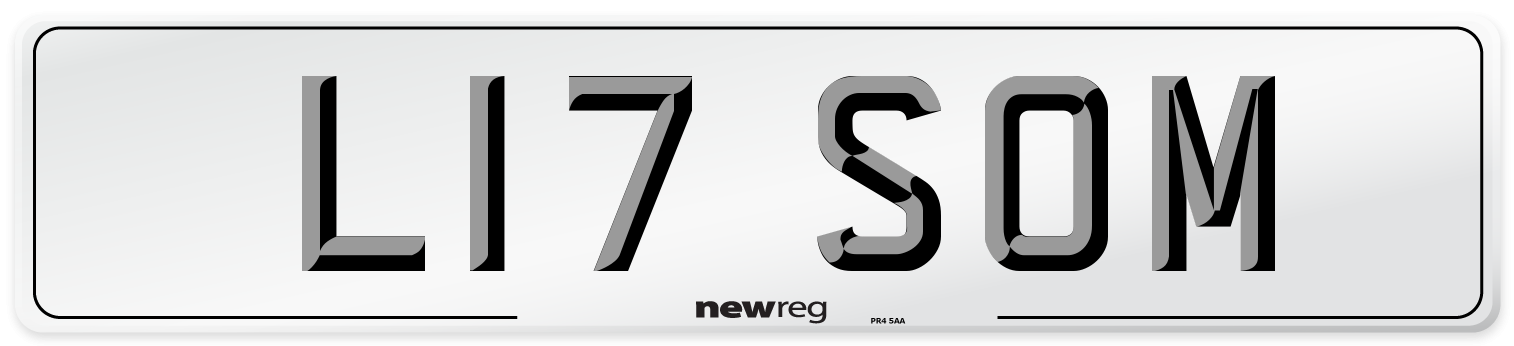 L17 SOM Number Plate from New Reg